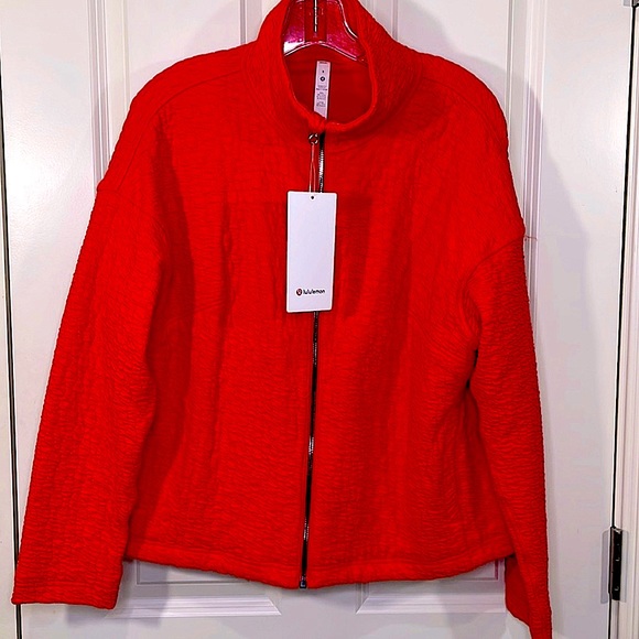 lululemon athletica Jackets & Blazers - Nwt lululemon orange jacket size 8 Rippled full zip jacket